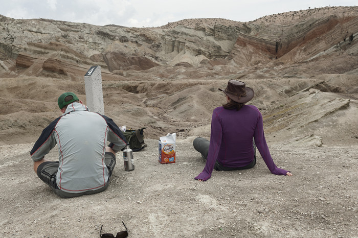 Lunch break while enjoying the Rainbow Basin. © 2015 Kelsey Vance